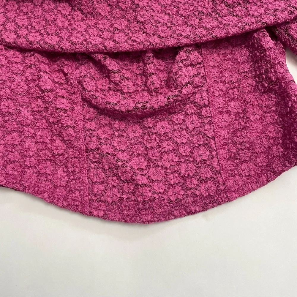 NWT FREE PEOPLE lace crop top with bell sleeves